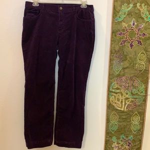 Purple stretch cord pants